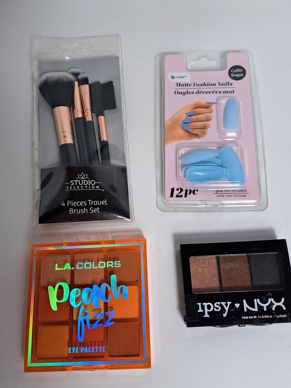 Makeup Brushes, Makeup, Blue Fashion Nails Lot of 4 Various Brands
